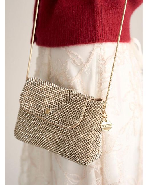 SNIDEL White Jeweled Mini Pouch
