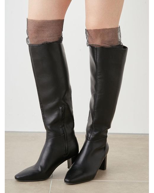 SNIDEL Black Volume Frill Sheer Socks