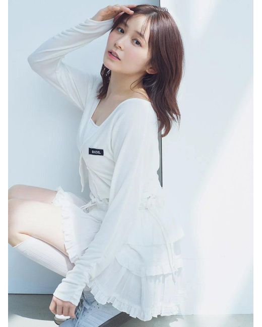 SNIDEL White Lacoste Camisole Knit Pullover