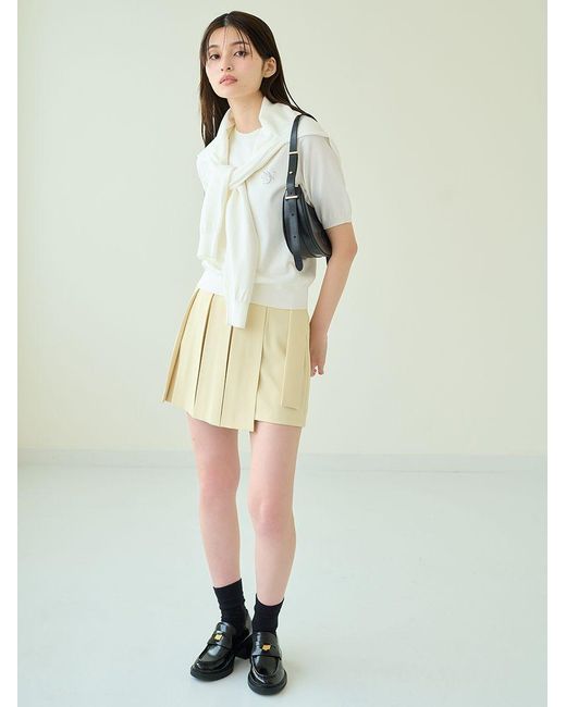 SNIDEL White Pleated Wrapped Skort