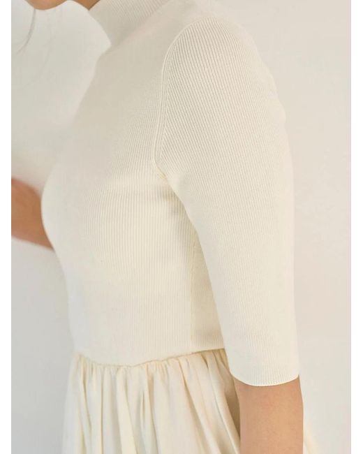 SNIDEL White Balloon Docking Mini Knit Dress