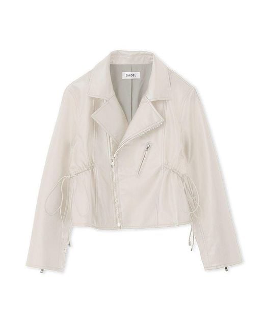 SNIDEL White Trendy Pu Leather Jacket