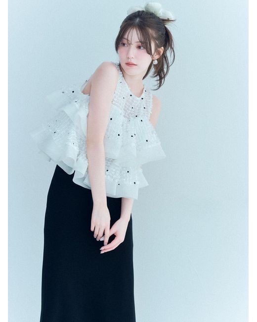 SNIDEL White Flower Scrunchie