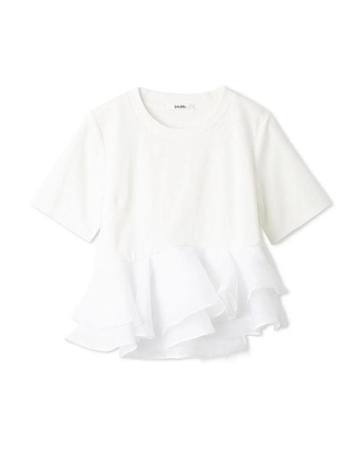 SNIDEL White Peplum Hem Tee