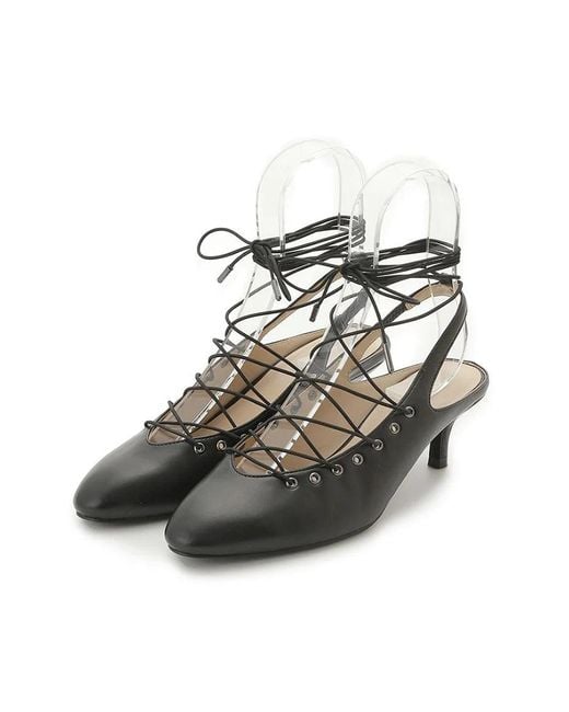 SNIDEL Natural Lace-Up Mules