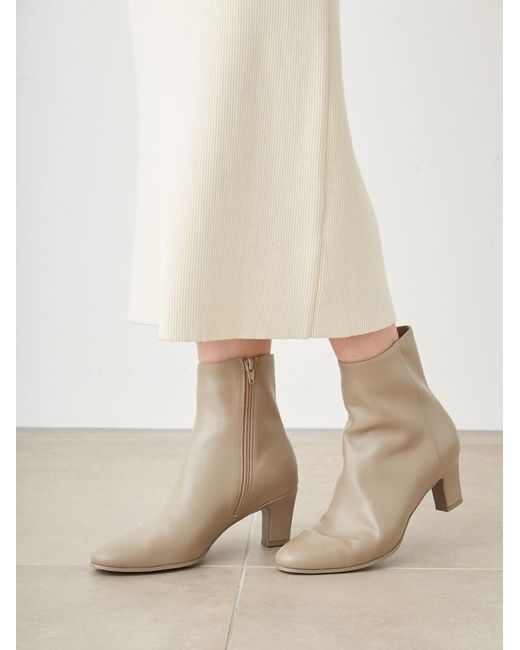 SNIDEL Black Classic Leather Ankle Boots