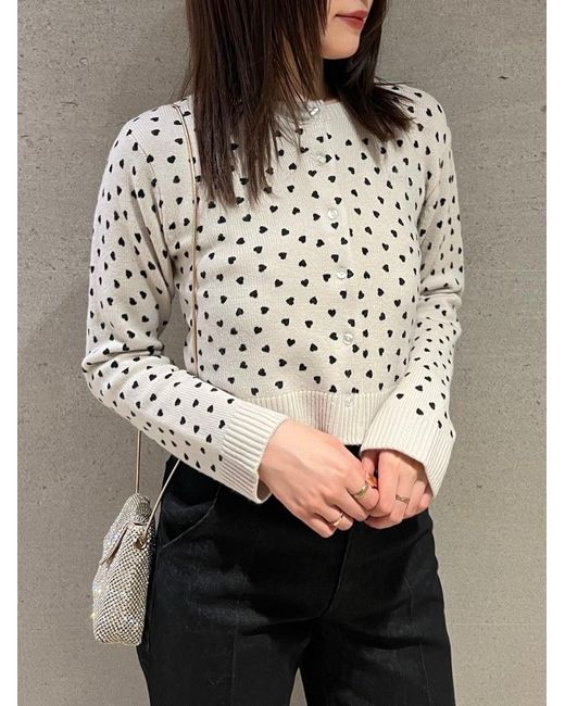 SNIDEL Blue Variety Print Cropped Cardigan