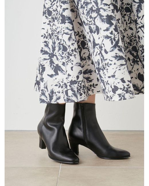 SNIDEL Black Classic Leather Ankle Boots