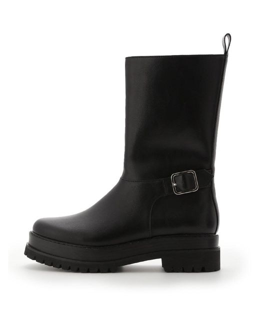 SNIDEL Black Engineer Half Boots