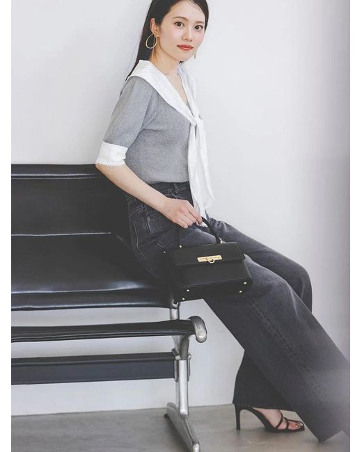 SNIDEL White Sustainable Scarf Blouse Docking Pullover