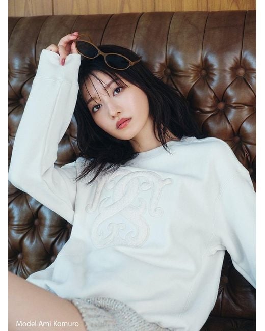 SNIDEL Blue Boa Logo Sweat Pullover