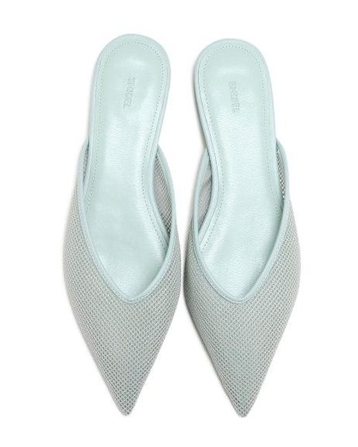SNIDEL White Sabot Mesh Flat Mule