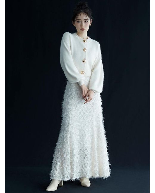 SNIDEL Natural Lace Jacquard Skirt
