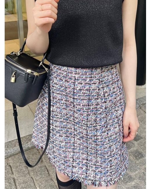 SNIDEL Gray Tweed Skort