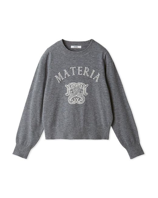 SNIDEL Brown Emblem Jacquard Knit Pullover