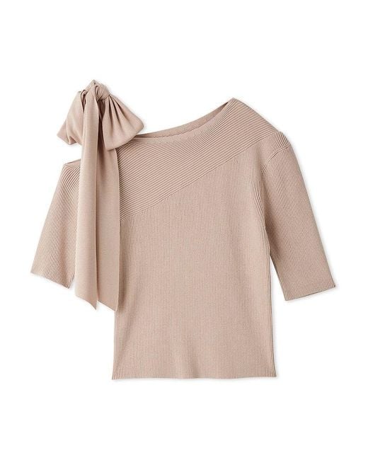 SNIDEL Natural Ribbon Shoulder Knit Pullover