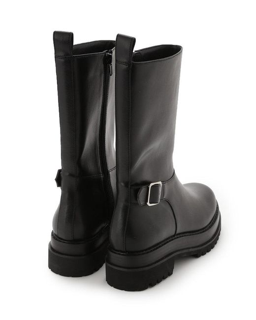 SNIDEL Black Engineer Half Boots