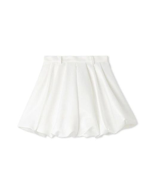 SNIDEL White Voluminous Pleated Bubble Skort