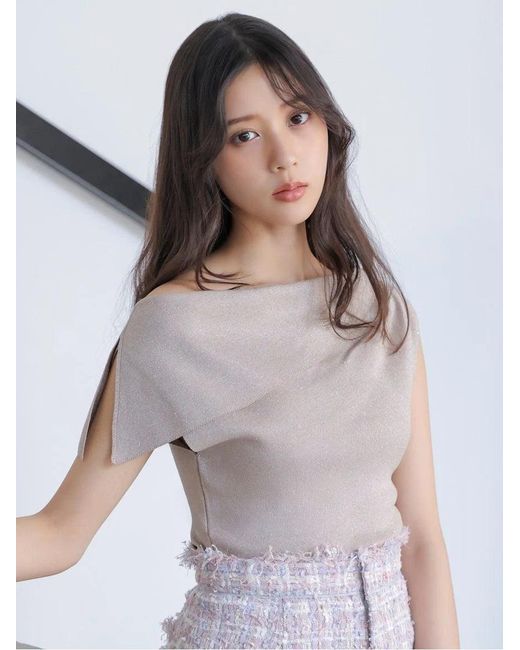 SNIDEL Black Asymmetrical Knit Pullover