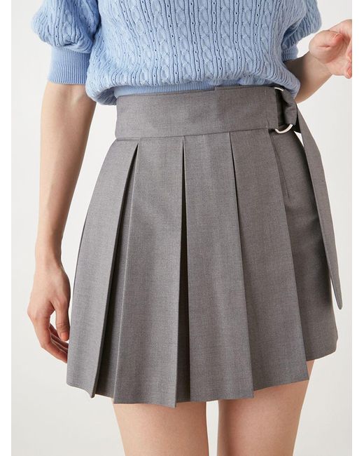 SNIDEL White Pleated Wrapped Skort