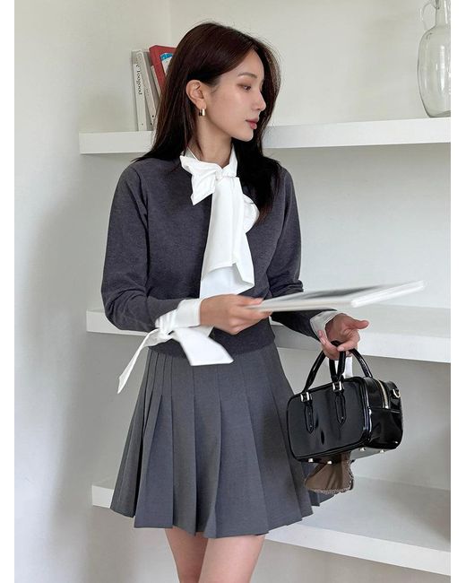 SNIDEL Gray Pleated Skort Shorts