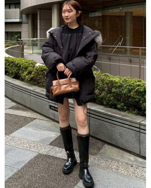 SNIDEL Black Off-Shoulder Layered Knit Pullover