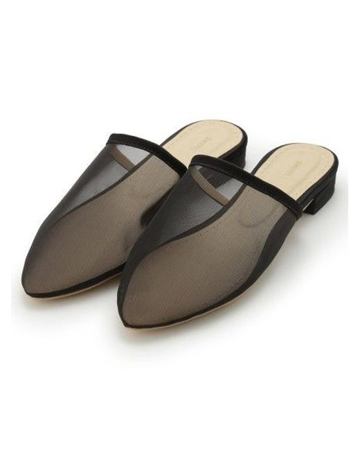 SNIDEL Green Sheer Tulle Flat Sandal