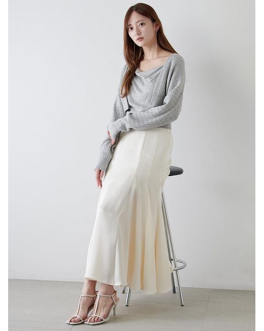 SNIDEL Green 2-In-1 Soft Knit Twin Set With Cropped Cardigan