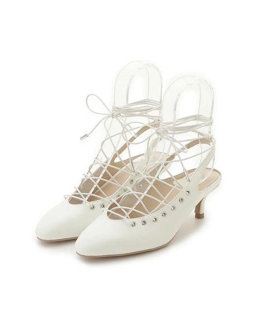 SNIDEL Natural Lace-Up Mules