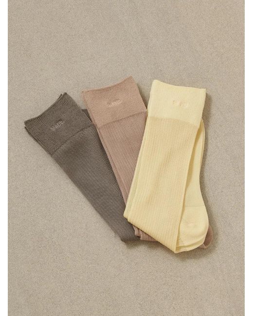 SNIDEL Yellow Sheer Rib Socks