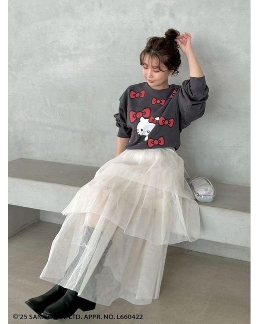 SNIDEL Gray [Hello Kitty] Sweat Pullover