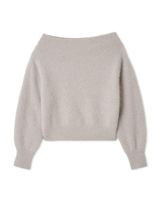 SNIDEL Red Fox Alpaca Off-Shoulder Pullover