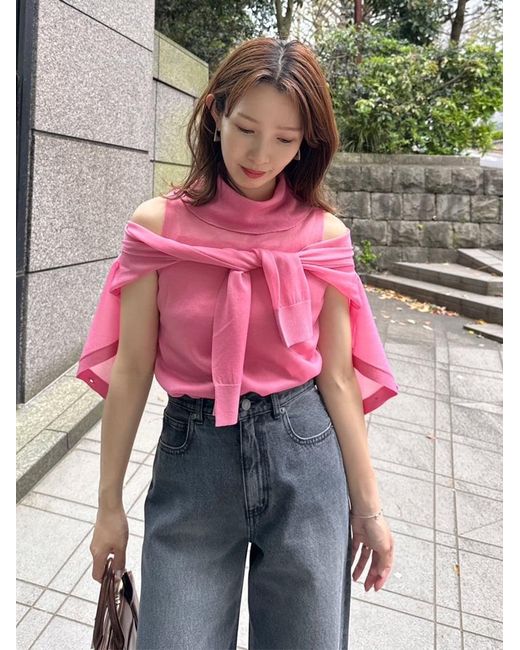 SNIDEL Pink Sheer Knit Ensemble
