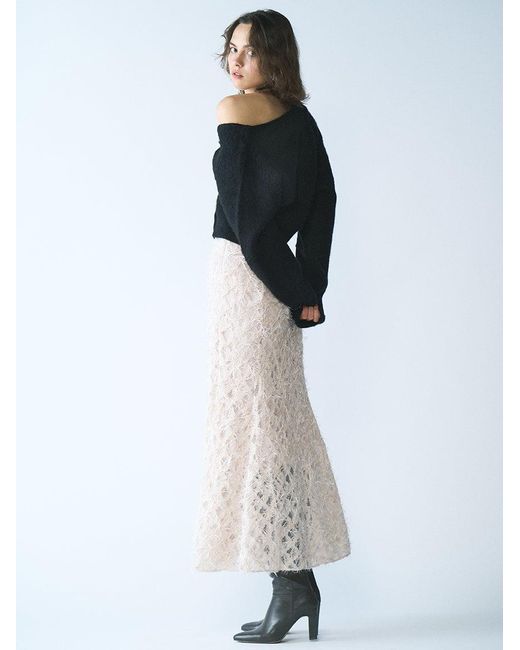 SNIDEL Natural Lace Jacquard Skirt
