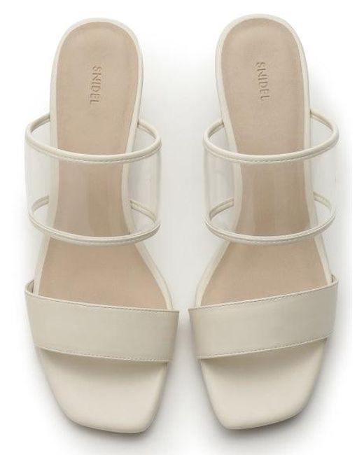 SNIDEL Black Clear Strap Chunky Heeled Mule Sandals