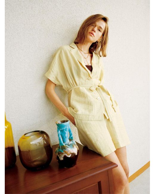 SNIDEL Natural V Neck Collar Tops