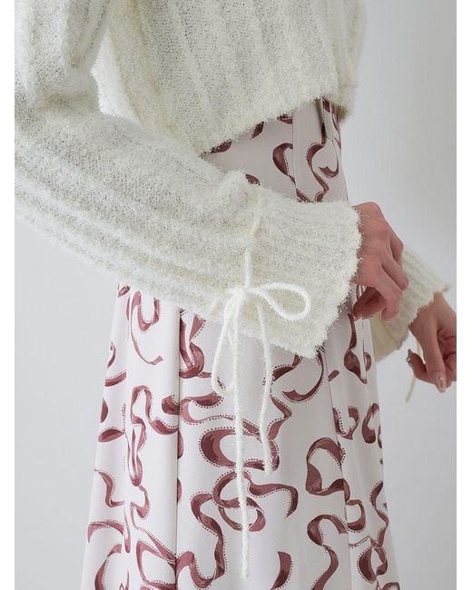 SNIDEL White Ribbon Button Up Cardigan