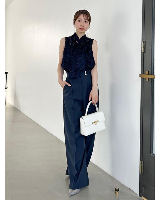 SNIDEL Blue Sustainable High Waist Wide Pants
