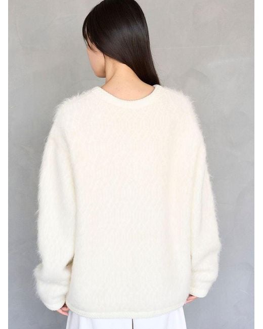 SNIDEL Gray Fur-Like Midi Knit Jacket
