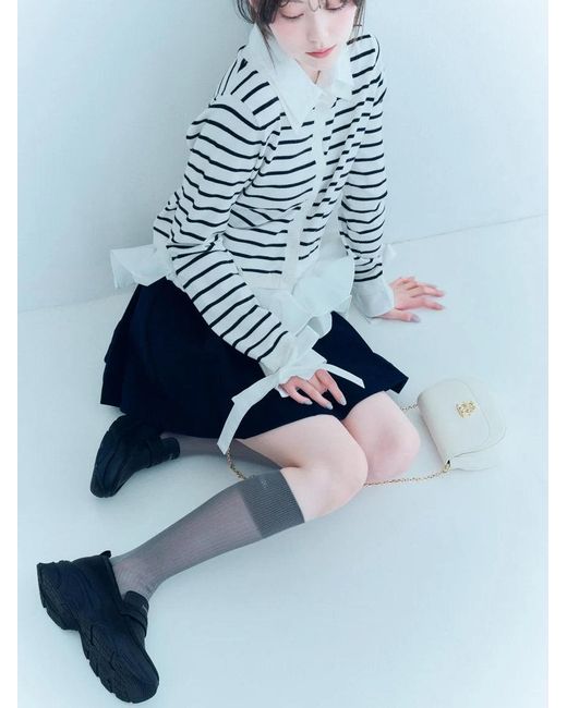 SNIDEL Yellow Sheer Rib Socks