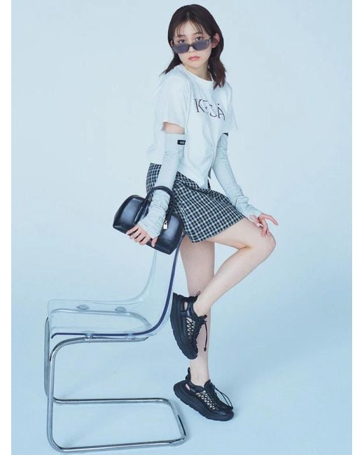 SNIDEL Gray Structure Skirt Shorts