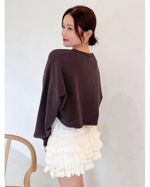 SNIDEL Black Ruffle Tiered Skort