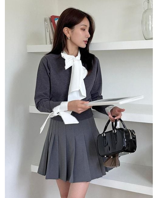 SNIDEL Gray Pleated Skort Shorts