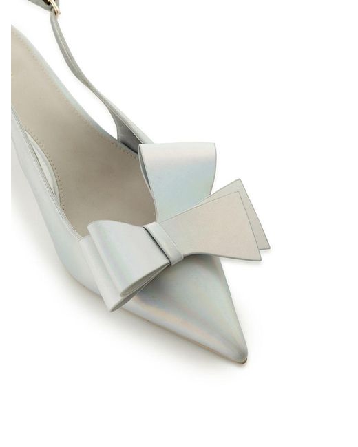 SNIDEL Natural Pointed Toe Bow Slingback Heels