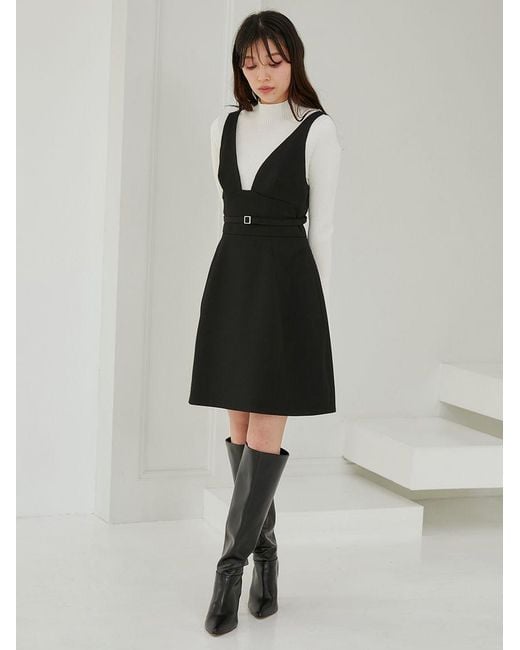SNIDEL Black Designer Mini Dress