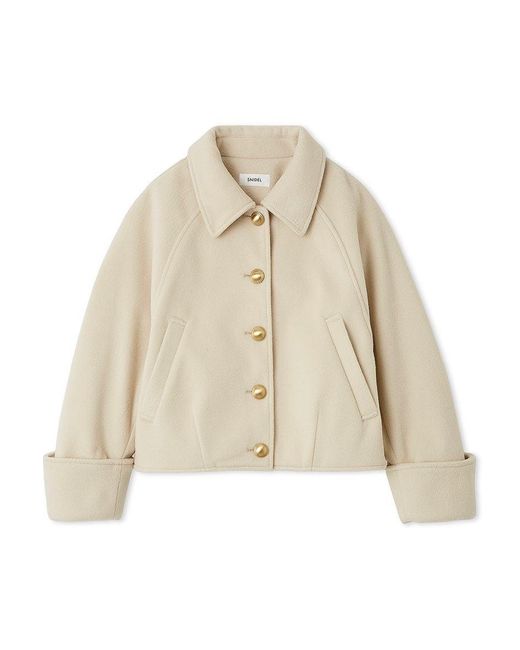 SNIDEL Black Stand Collar Metal Button Jacket