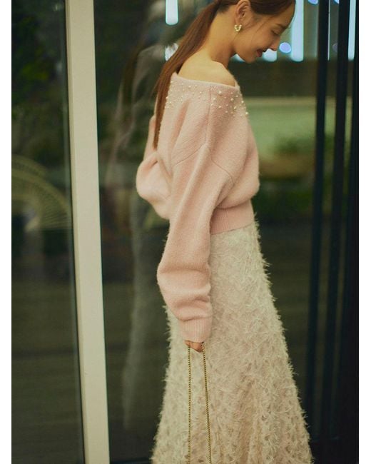 SNIDEL Natural Lace Jacquard Skirt