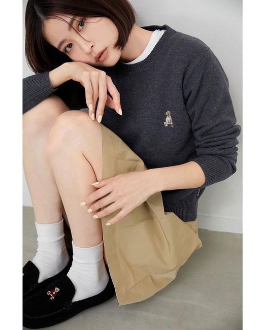 SNIDEL Black 【Bearpaw】Collaboration Moccasins