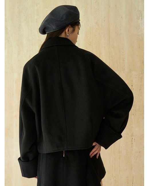 SNIDEL Black Stand Collar Metal Button Jacket