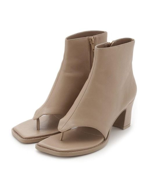 SNIDEL Black Open Toe Short Boots